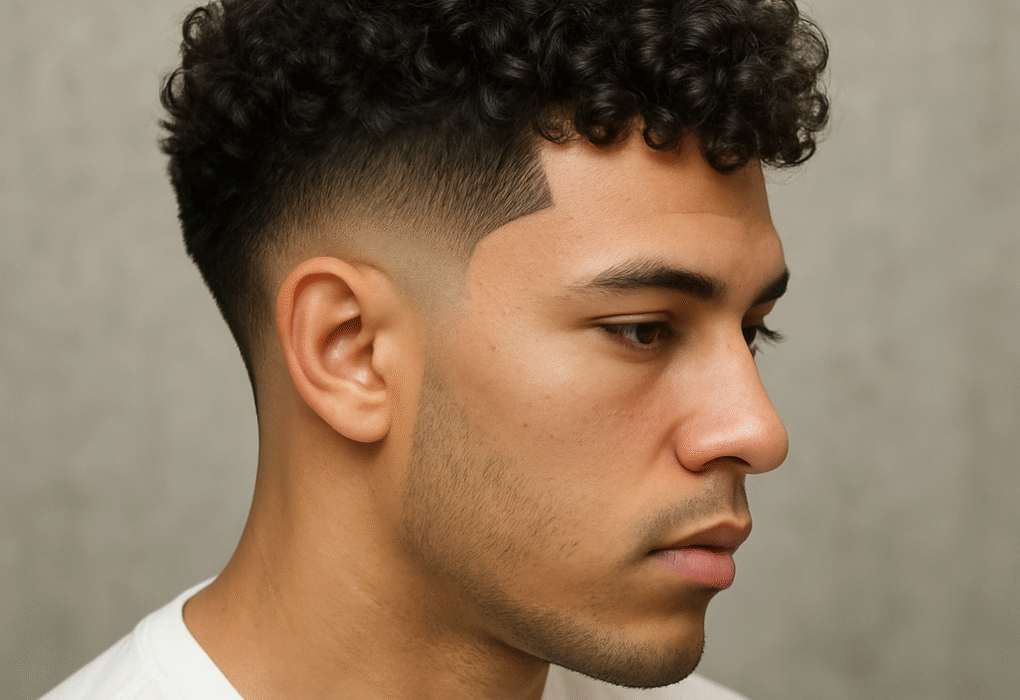 Burst Fade Haircut for Curly Hair