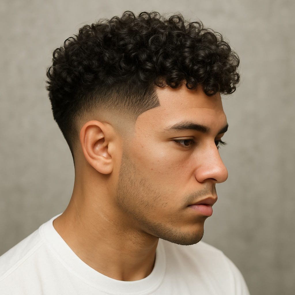 Burst Fade Haircut for Curly Hair